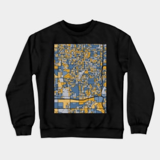 Omaha Map Pattern in Blue & Gold Crewneck Sweatshirt